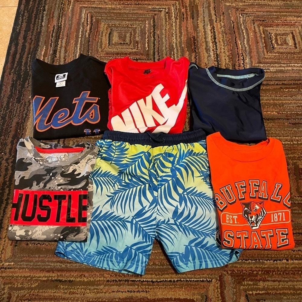 Set Of 6 Nike Penguin Champion Boys T-shirt Shorts Size 5-7 Years
